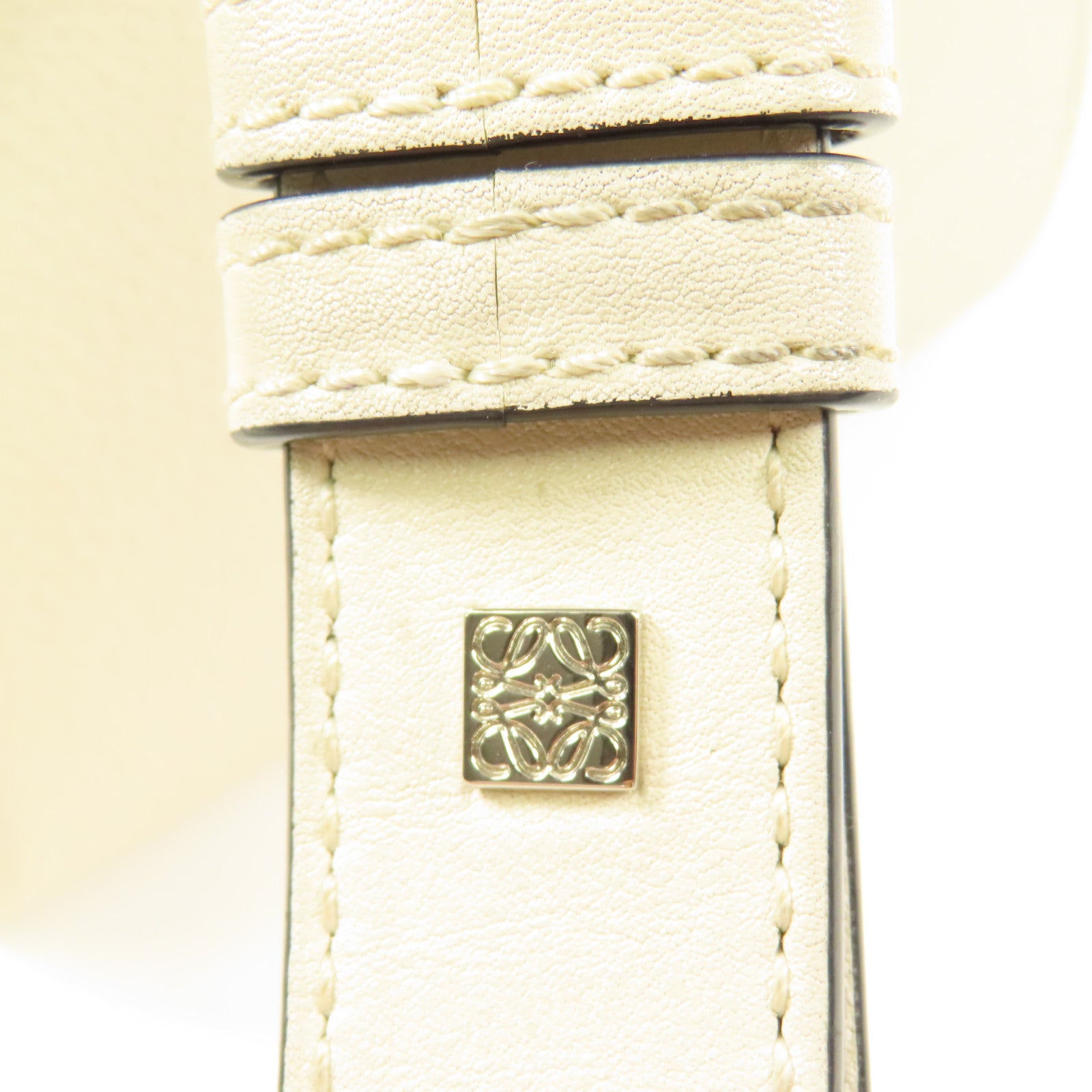 LOEWE SHW Hammock 2way Shoulder Hand Bag Calfskin Leather White