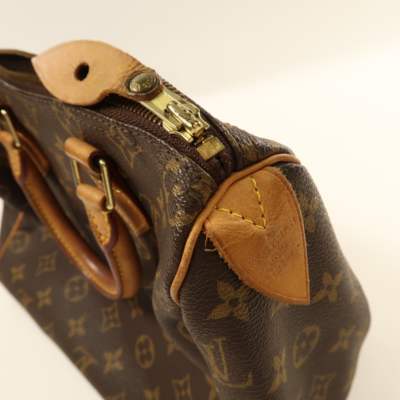 LOUIS VUITTON Monogram Speedy 25金扣手挽袋啡色