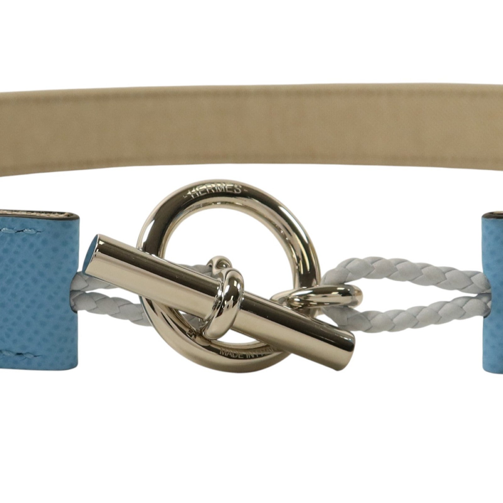 HERMES Epsom皮革Baborde 24 Belt銀扣皮帶