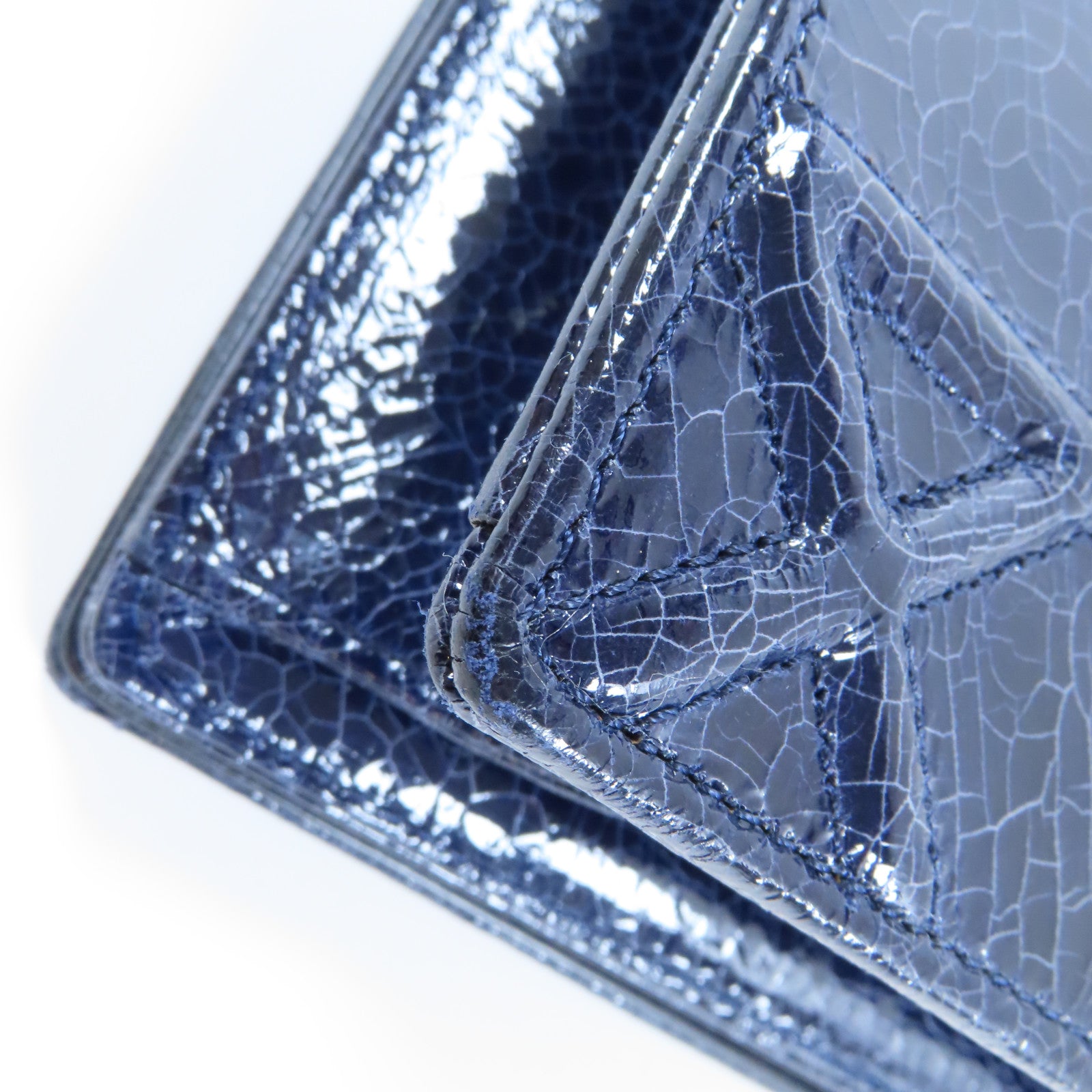 Dior **【激減優惠】牛皮皮革Chain Shoulder Bag銀扣鏈帶肩背袋深藍色