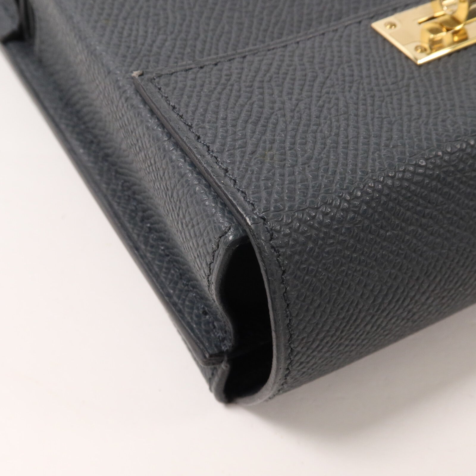 HERMES Epsom皮革Kelly Multipocket To Go Pouch肩背袋Gris Misty