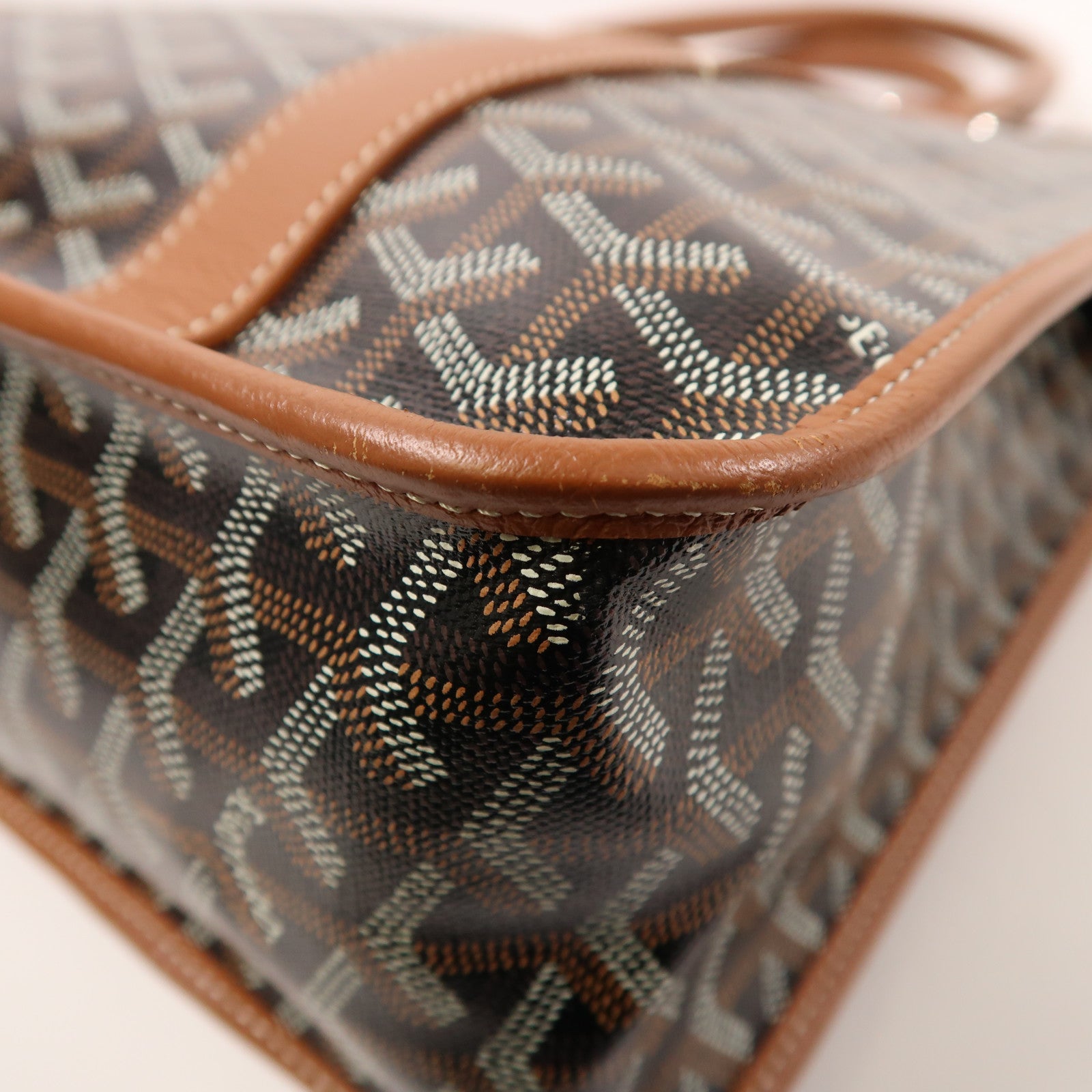 GOYARD 【激減優惠】塗層帆布/皮革Bourgogne銀扣肩背袋/手挽袋