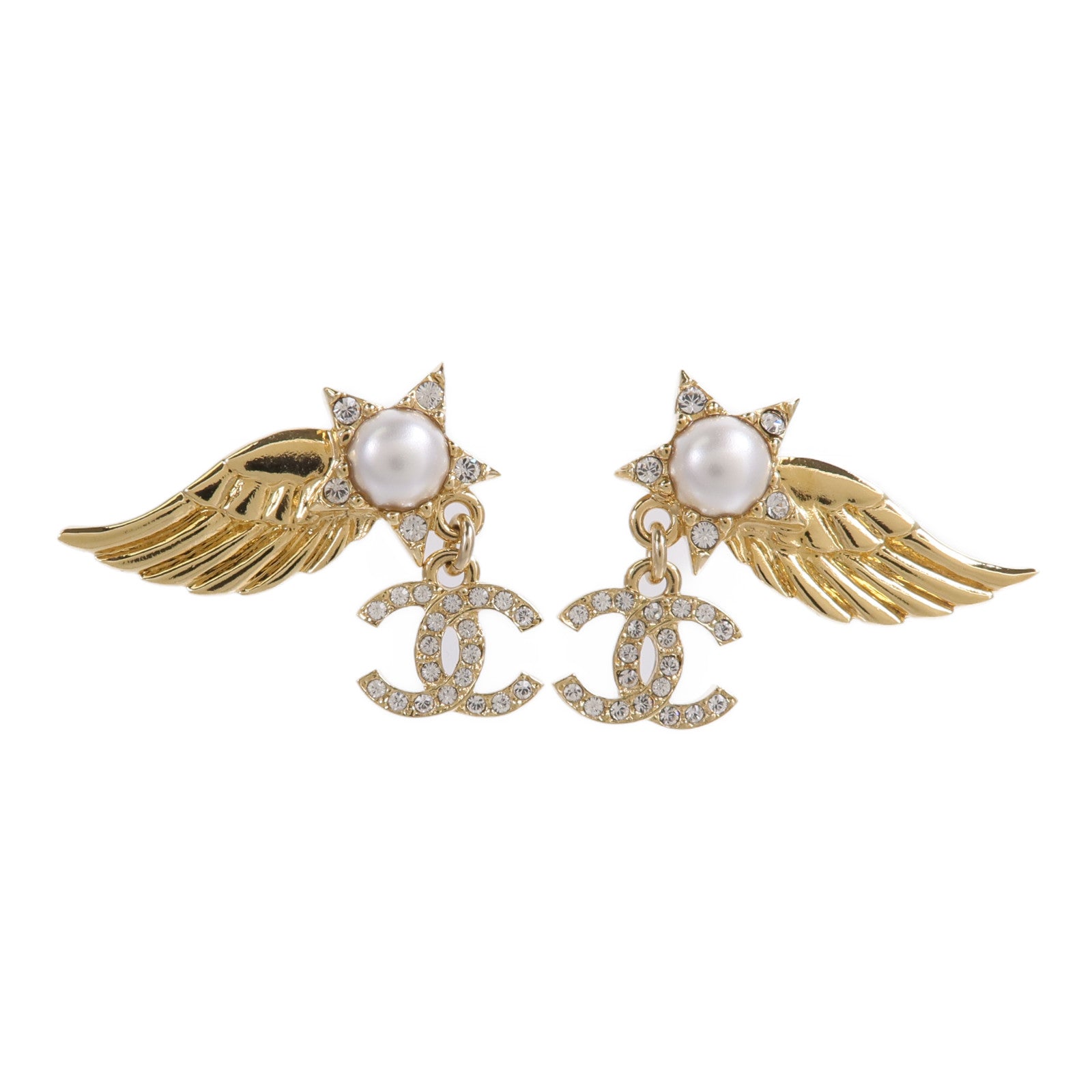 CHANEL 金屬Wing Earrings耳環