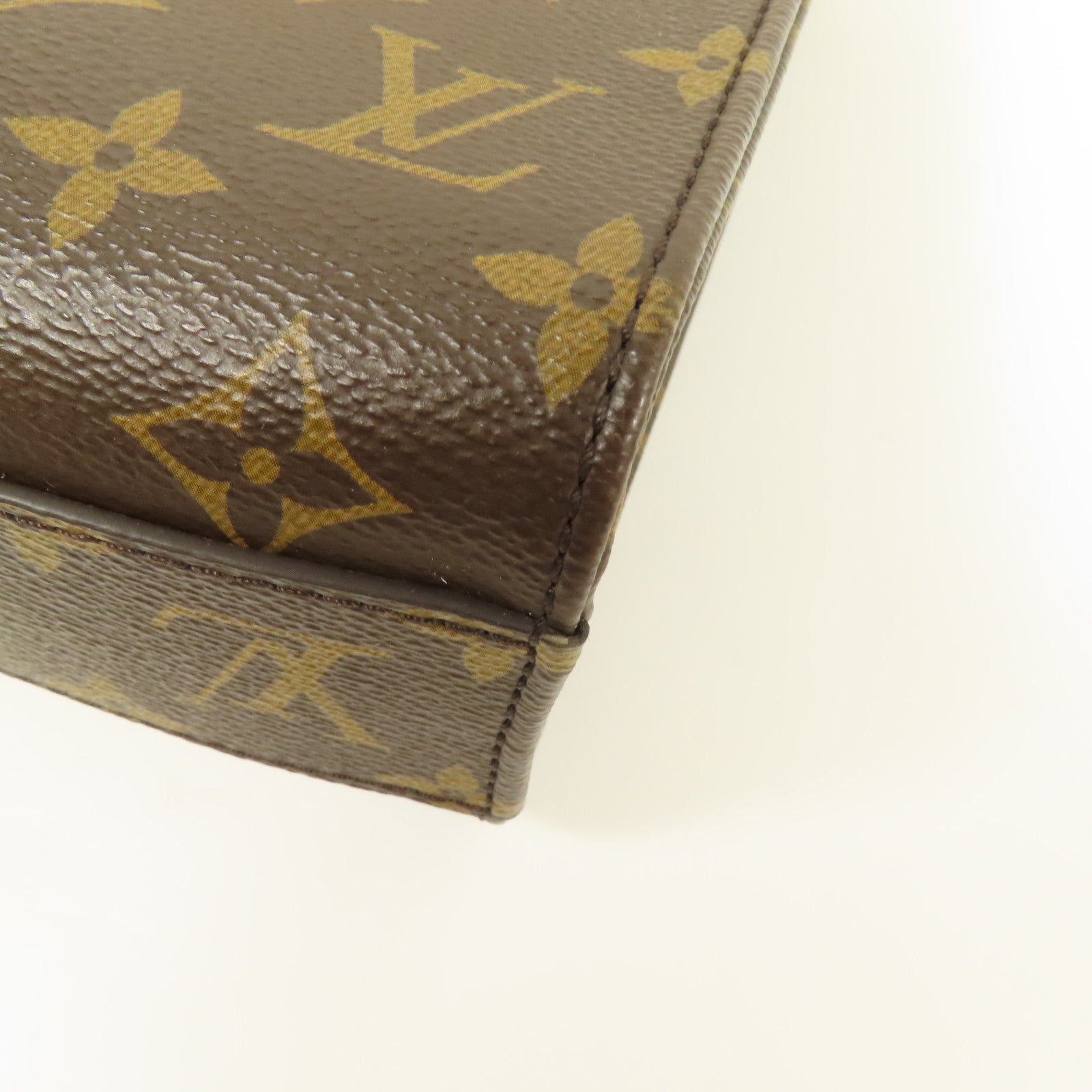 LOUIS VUITTON Monogram Sac Plat BB金扣手挽肩背兩用袋棕色