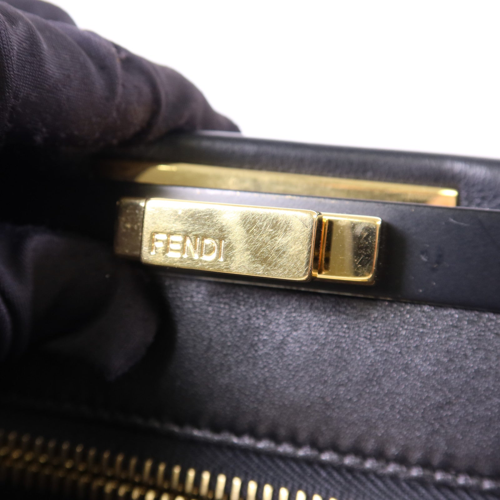 FENDI 牛皮皮革Peekaboo金扣手挽肩背兩用袋