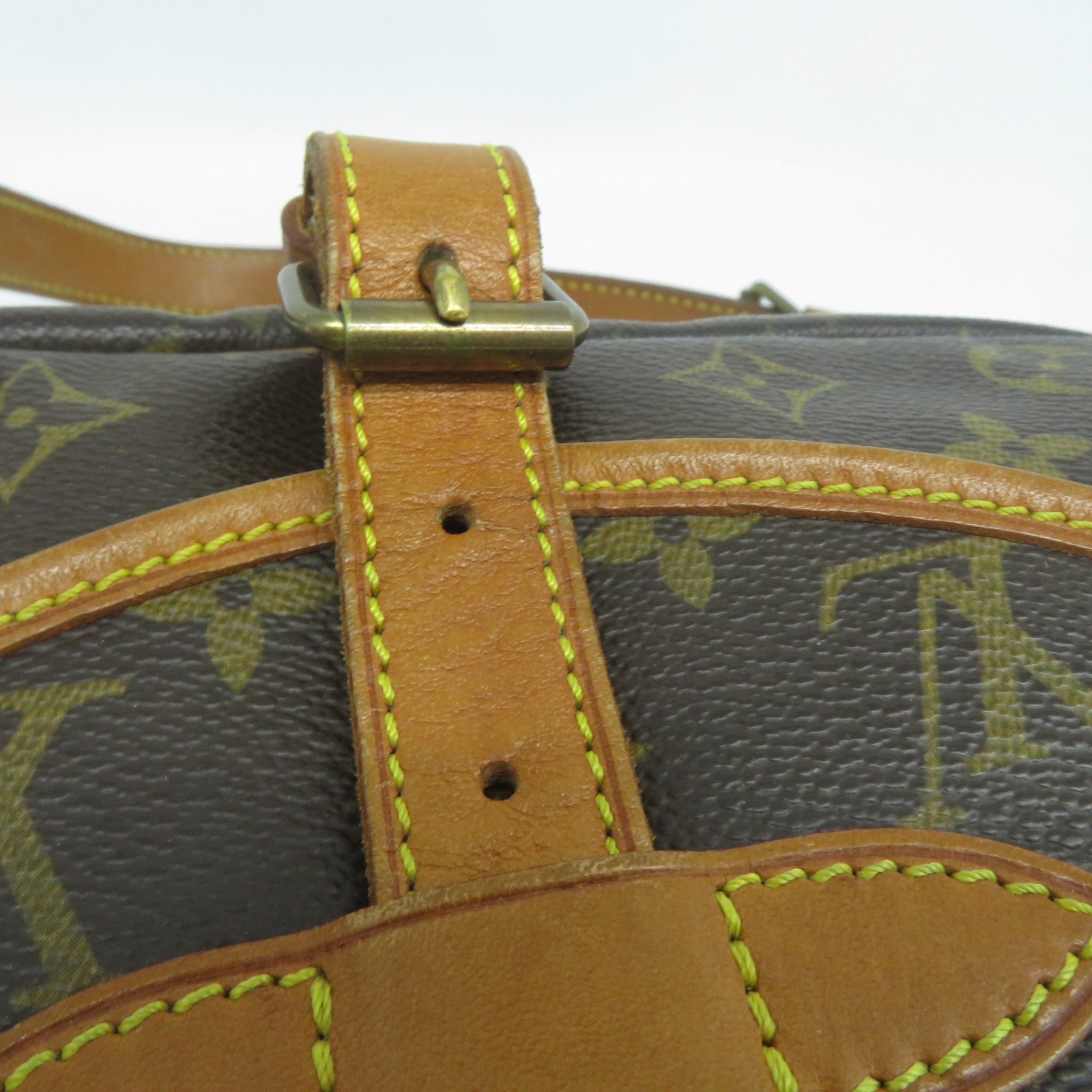 LOUIS VUITTON Monogram Saumur 30金扣肩背袋啡色