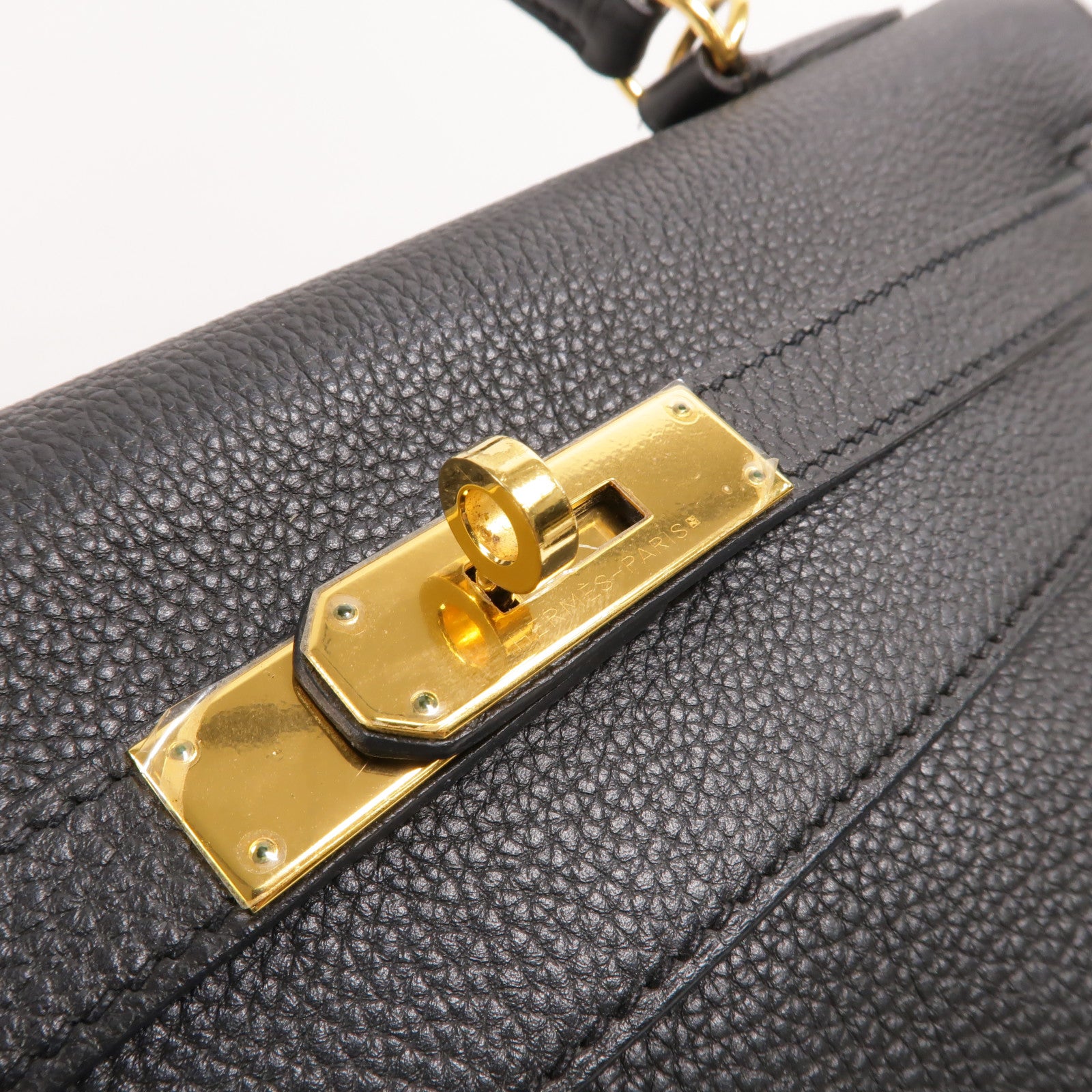 HERMES Togo皮革Kelly 32手挽肩背兩用袋Noir