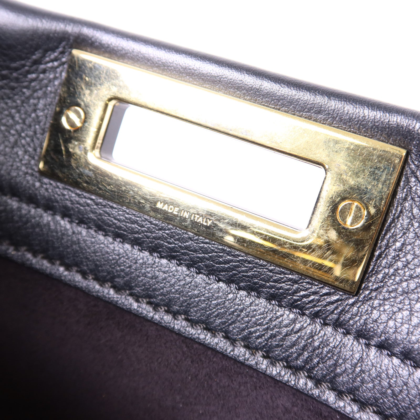 FENDI 牛皮皮革Peekaboo金扣手挽肩背兩用袋