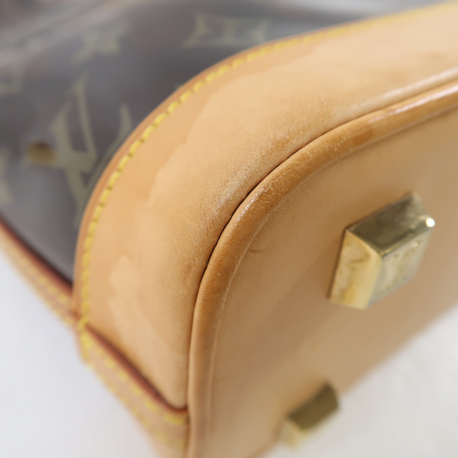 LOUIS VUITTON Monogram Vinyl Cabas Ambre PM金扣手挽袋棕色