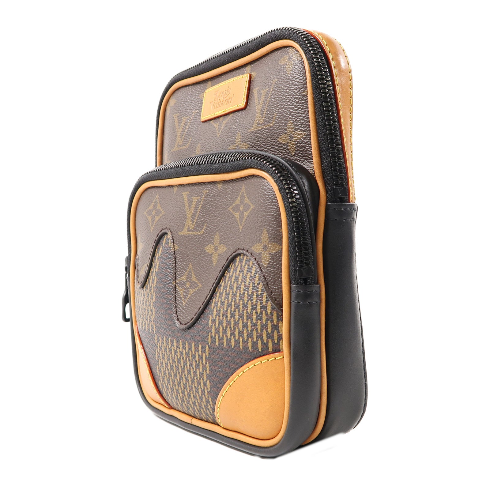 LOUIS VUITTON Giant Damier Ebene/Monogram Amazone Nigo肩背袋啡色