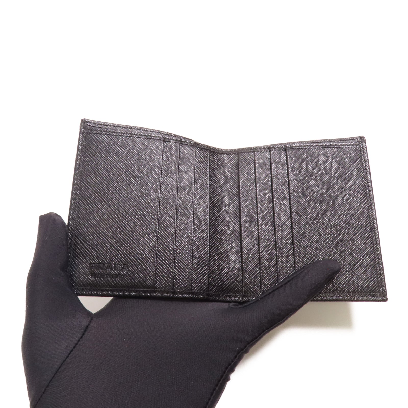 PRADA 牛皮皮革Wallet銀扣錢包