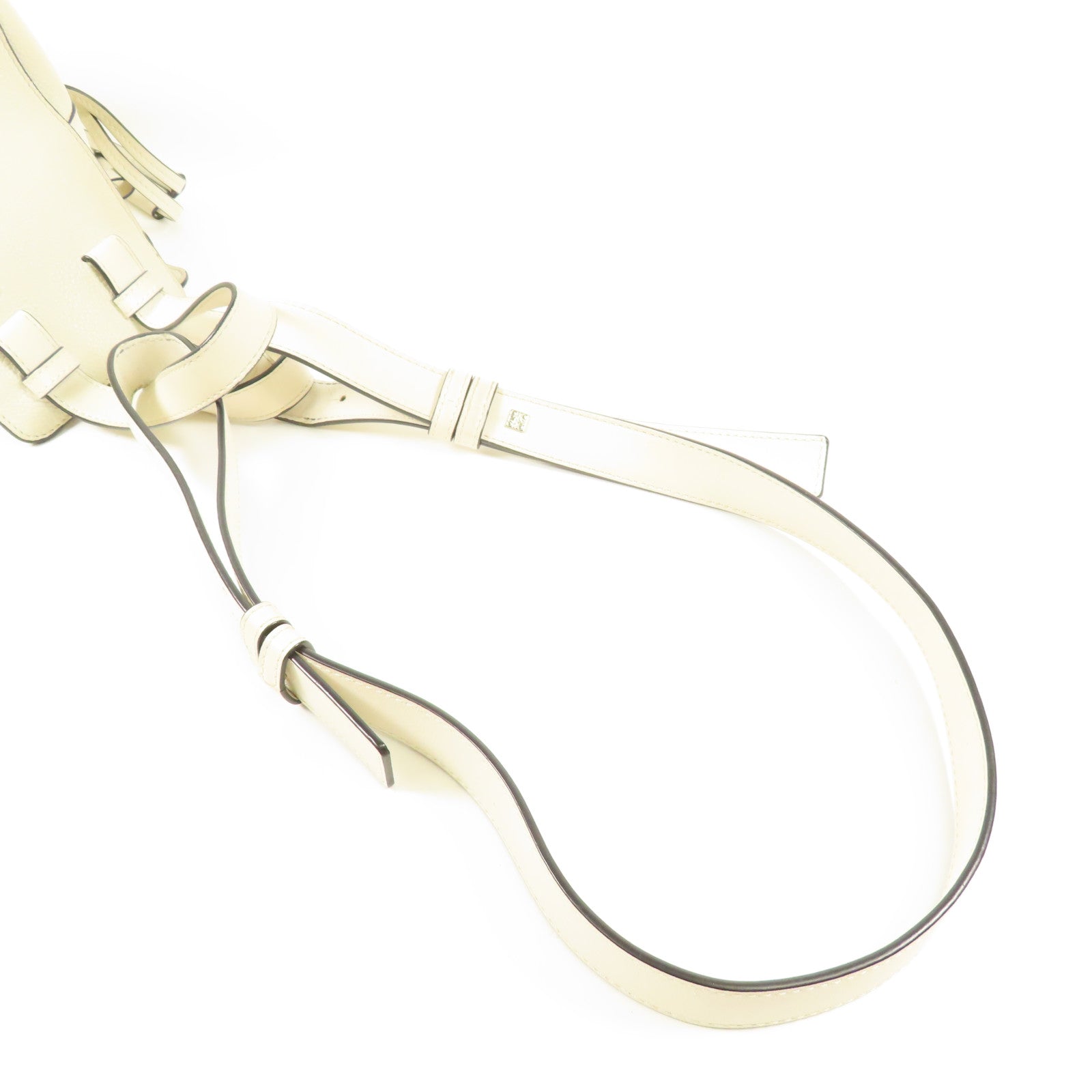 LOEWE SHW Hammock 2way Shoulder Hand Bag Calfskin Leather White