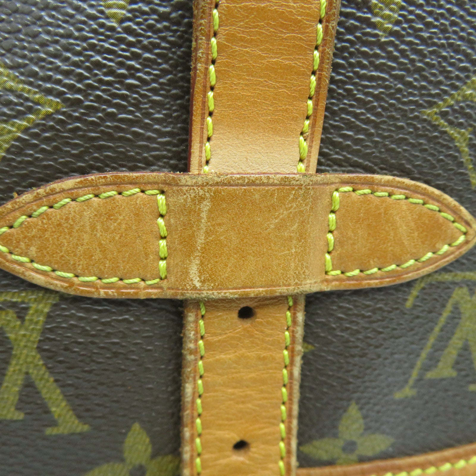 LOUIS VUITTON Monogram Saumur 30金扣肩背袋啡色