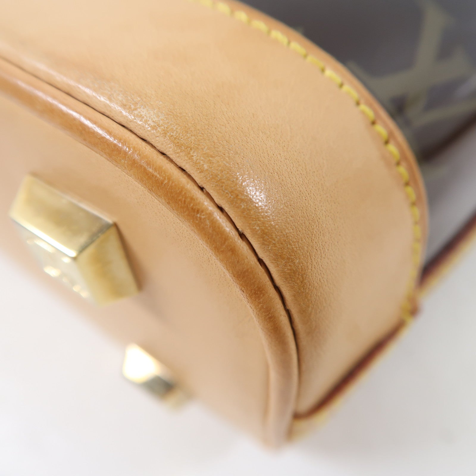 LOUIS VUITTON Monogram Vinyl Cabas Ambre PM金扣手挽袋棕色