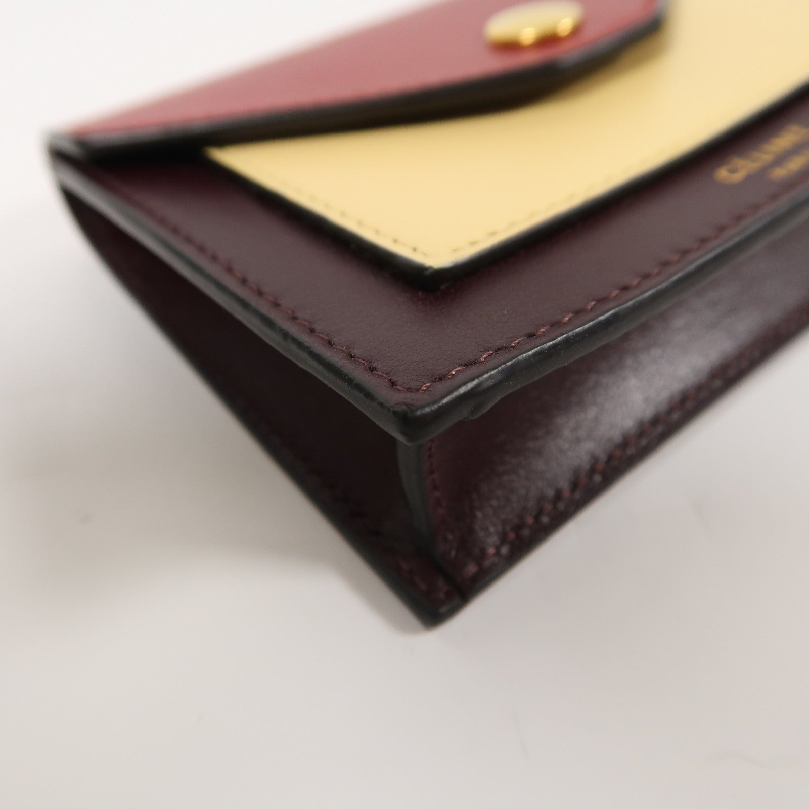 CELINE 牛皮皮革Card Case金扣卡片套紅色/黃色/啡色