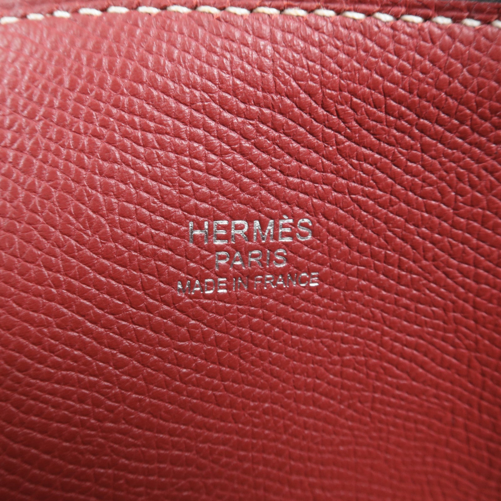 HERMES Epsom皮革Bolide Relax 35銀扣手挽袋Rouge Grenat
