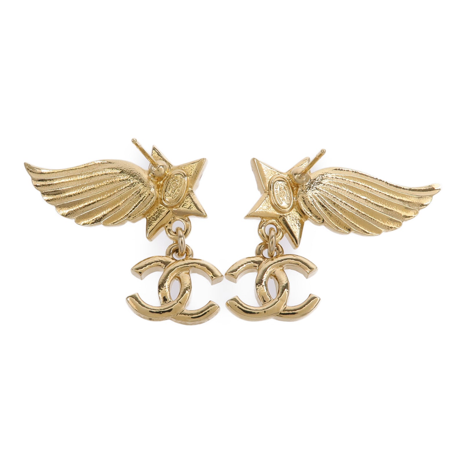 CHANEL 金屬Wing Earrings耳環