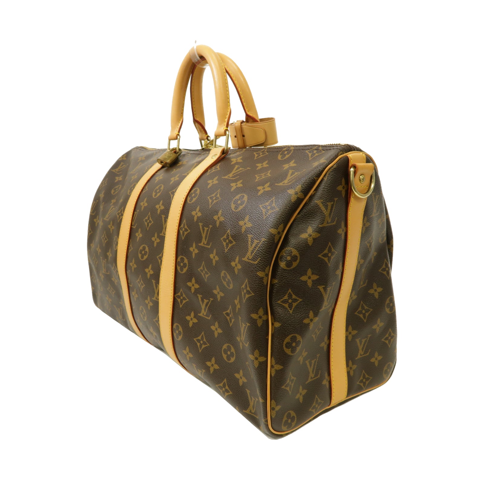 LOUIS VUITTON Monogram Keepall 45 Bandouliere金扣手挽肩背兩用袋啡色