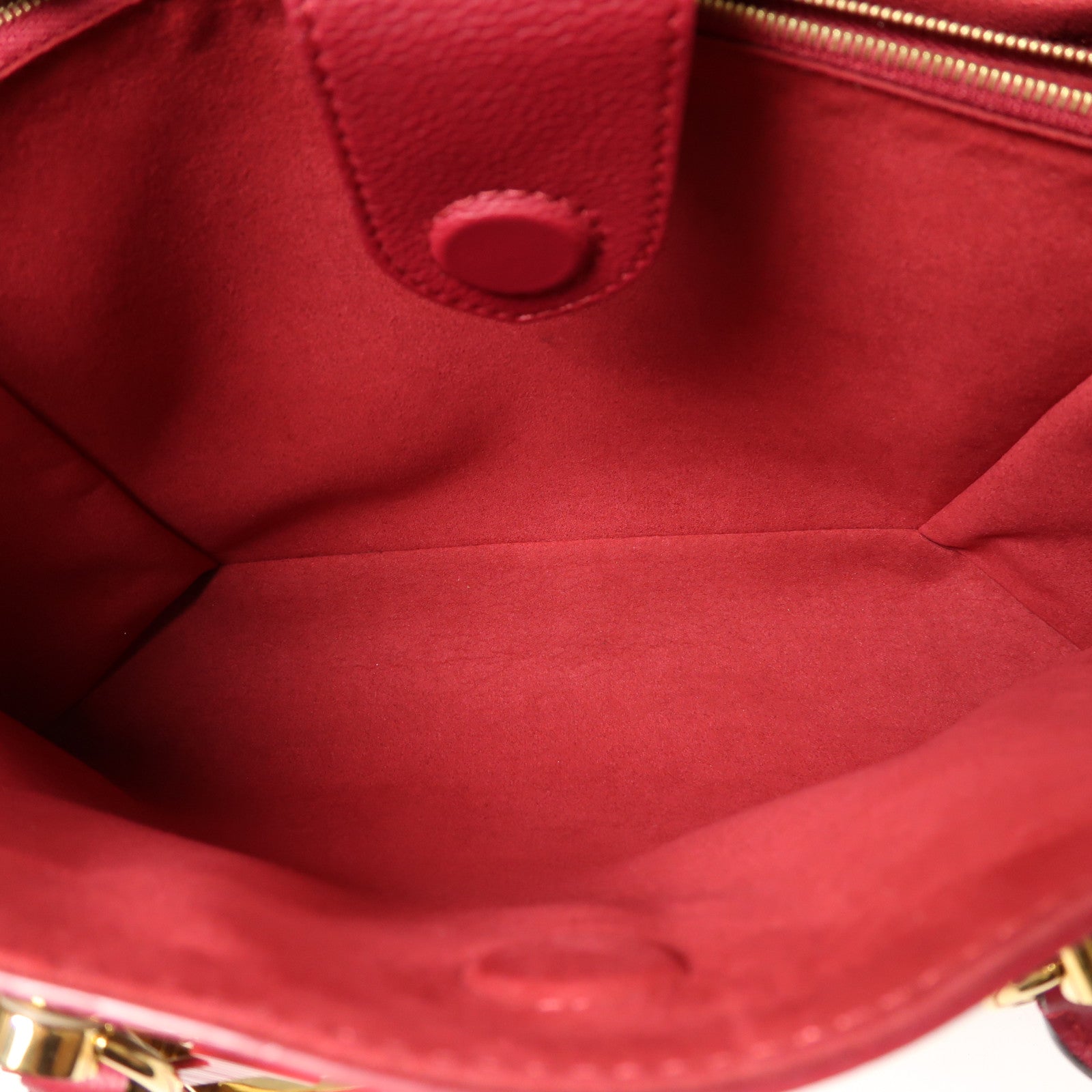 LOUIS VUITTON Damier Riverside金扣手挽肩背兩用袋棕色/紅色