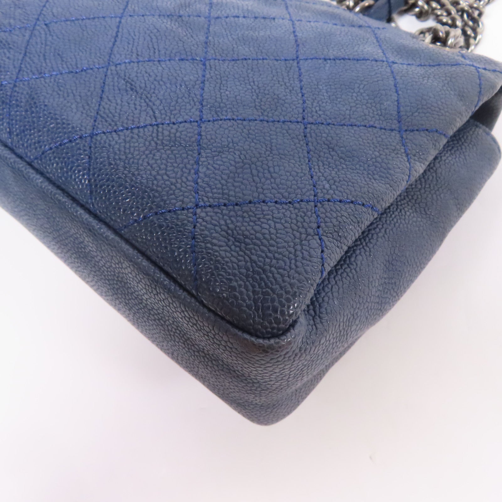 CHANEL 牛皮皮革Shoulder Bag銀扣鏈帶肩背袋