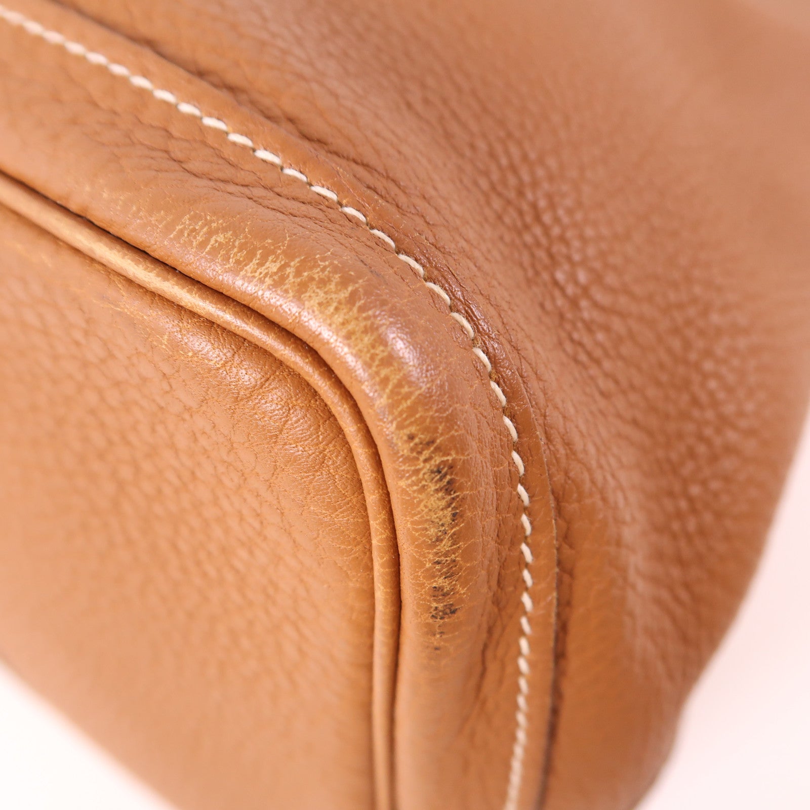 HERMES Negonda皮革Garden Party PM銀扣手挽袋Gold