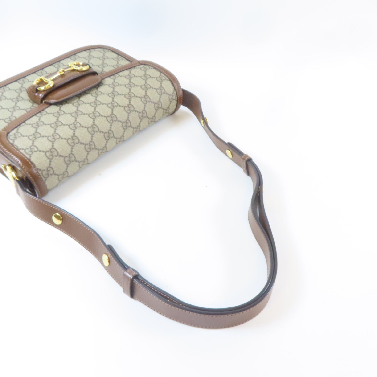 GUCCI 牛皮皮革Shoulder Bag金扣肩背袋啡色