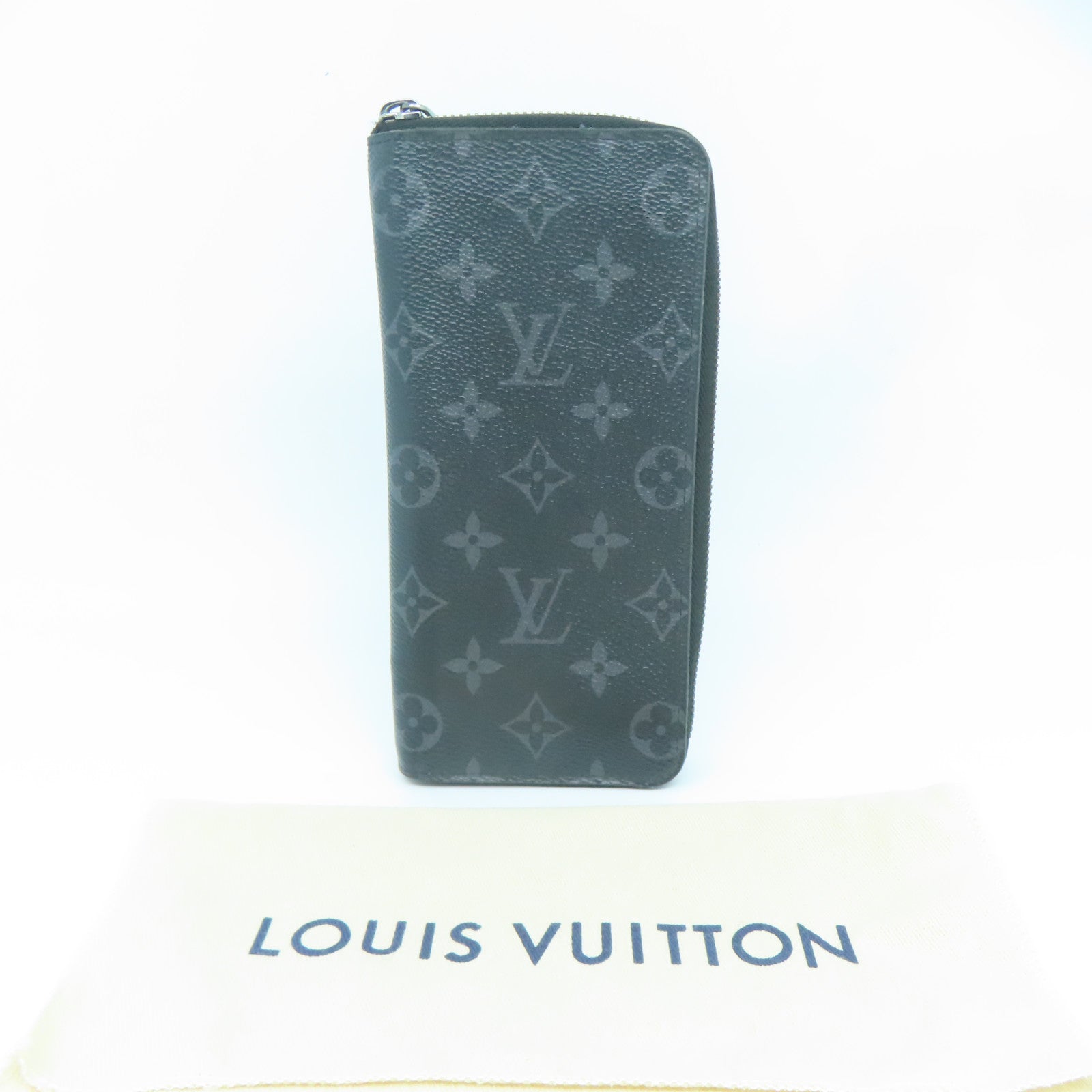 LOUIS VUITTON 【激減優惠】Monogram Eclipse Zippy Wallet Vertical銀扣長錢包黑色