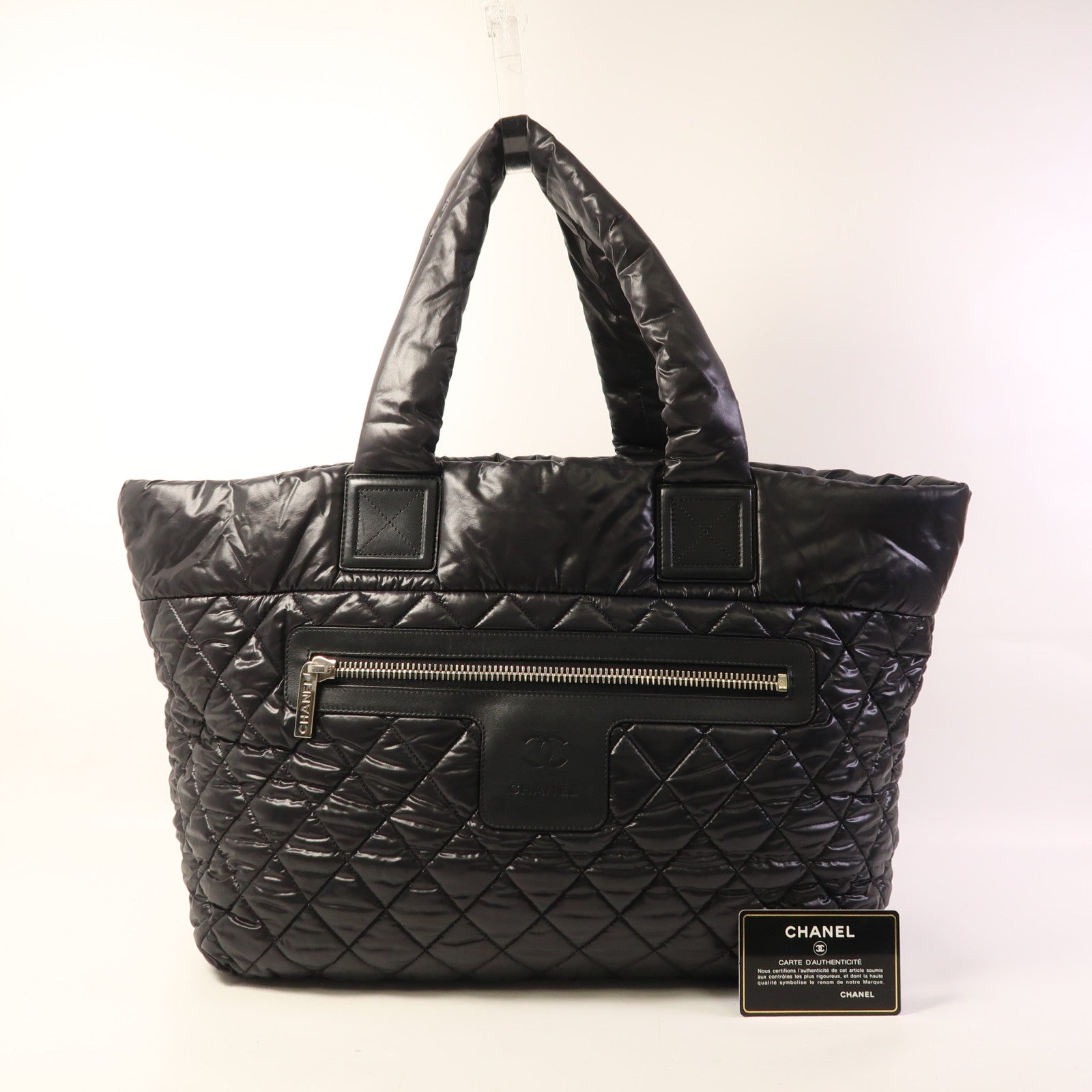 CHANEL 尼龍Coco Cocoon銀扣肩背袋