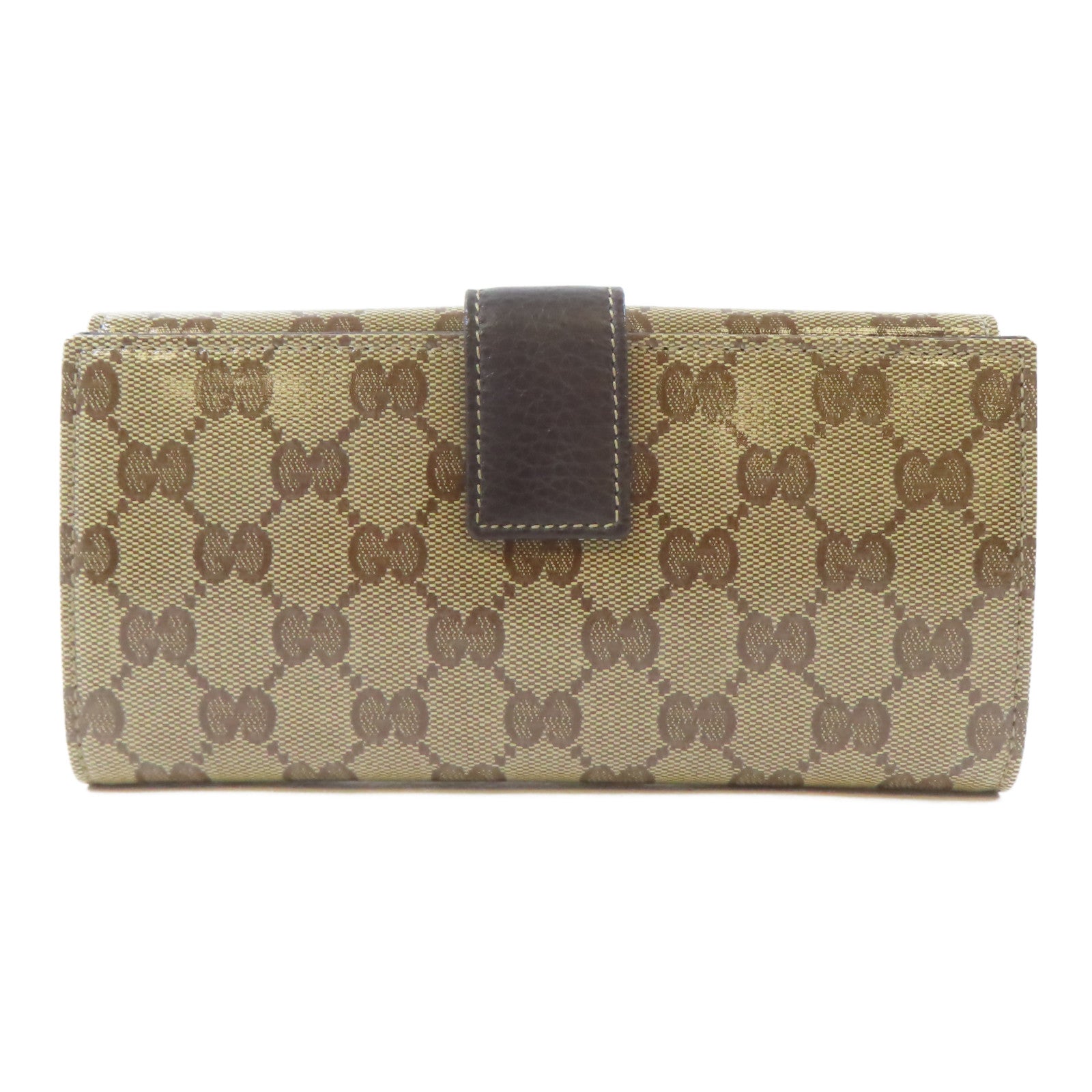 GUCCI 塗層帆布Long Wallet金扣長錢包啡色