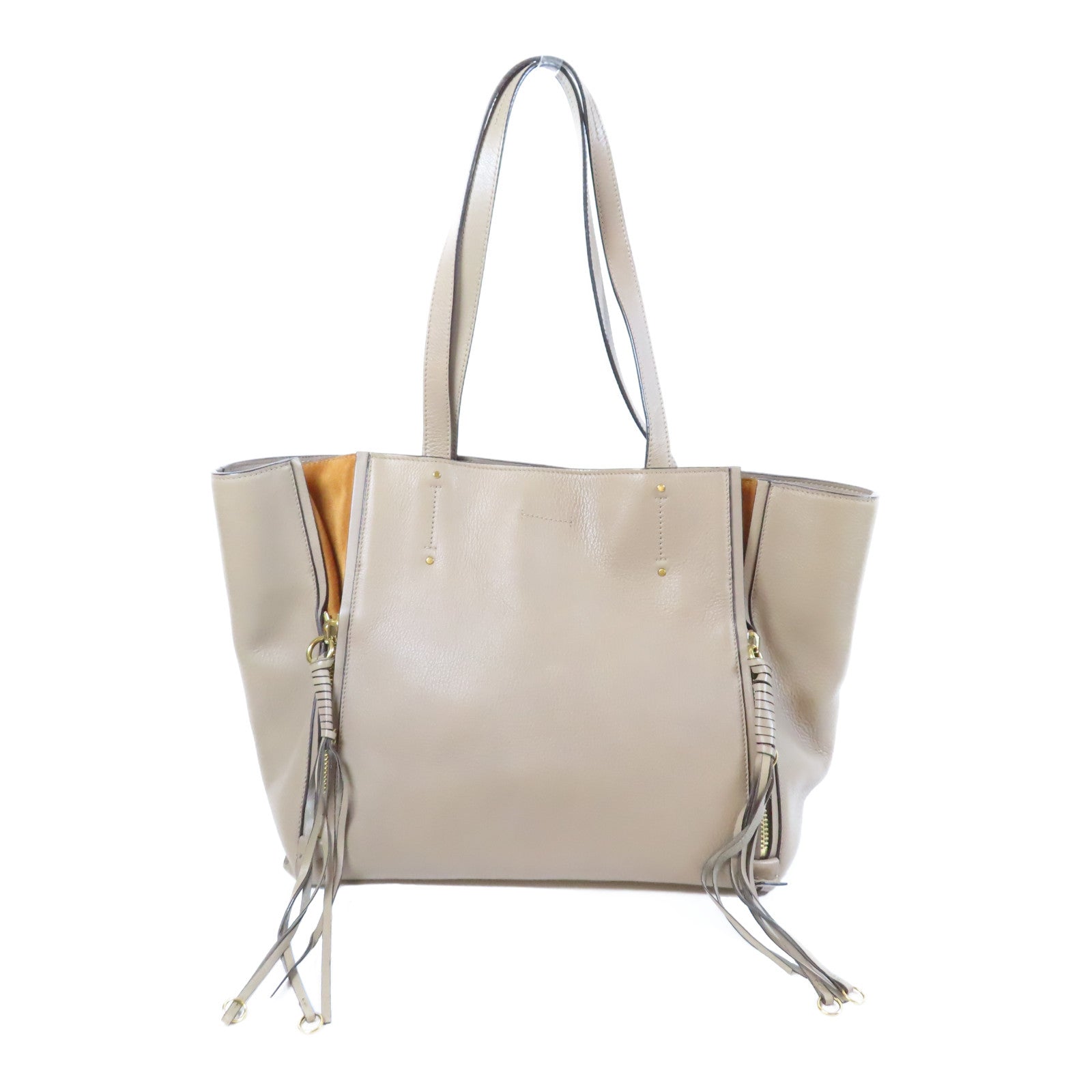 Chloe 【激減優惠】牛皮皮革Shoulder Bag金扣肩背袋米色/啡色