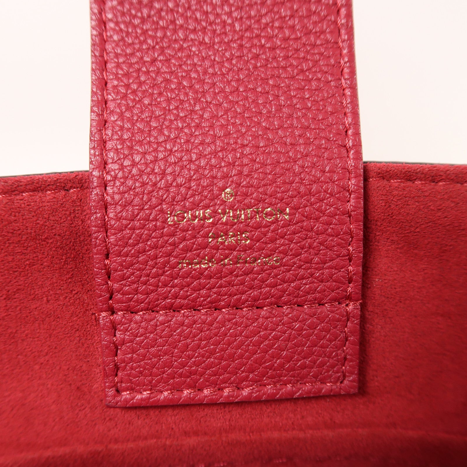 LOUIS VUITTON Damier Riverside金扣手挽肩背兩用袋棕色/紅色