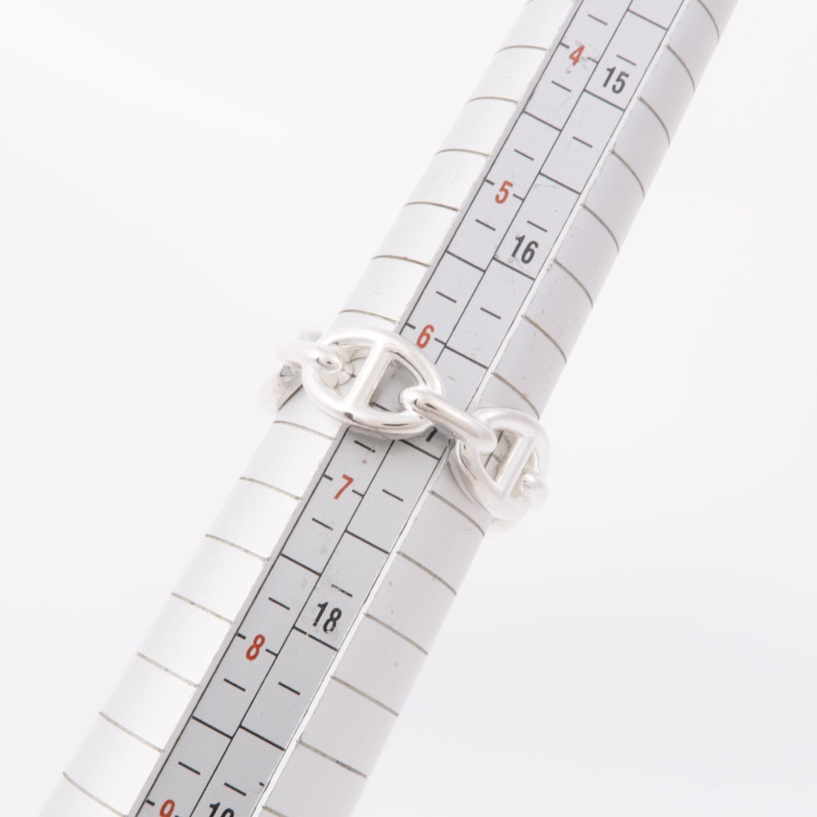 HERMES 925純銀Chaine d'ancre Enchainee Ring戒指US#6.25