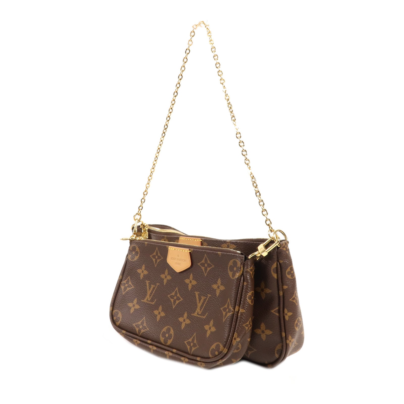 LOUIS VUITTON Monogram Multi Pochette Accessoires金扣手挽肩背兩用袋