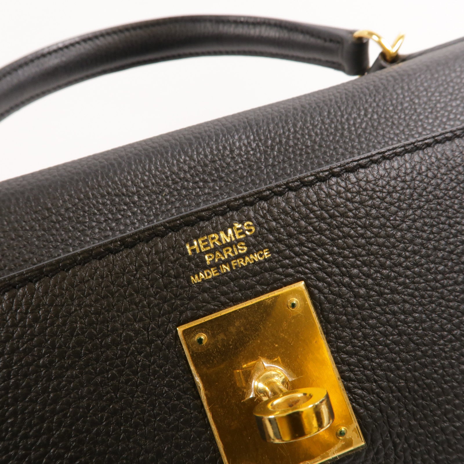 HERMES Togo皮革Kelly 32手挽肩背兩用袋Noir