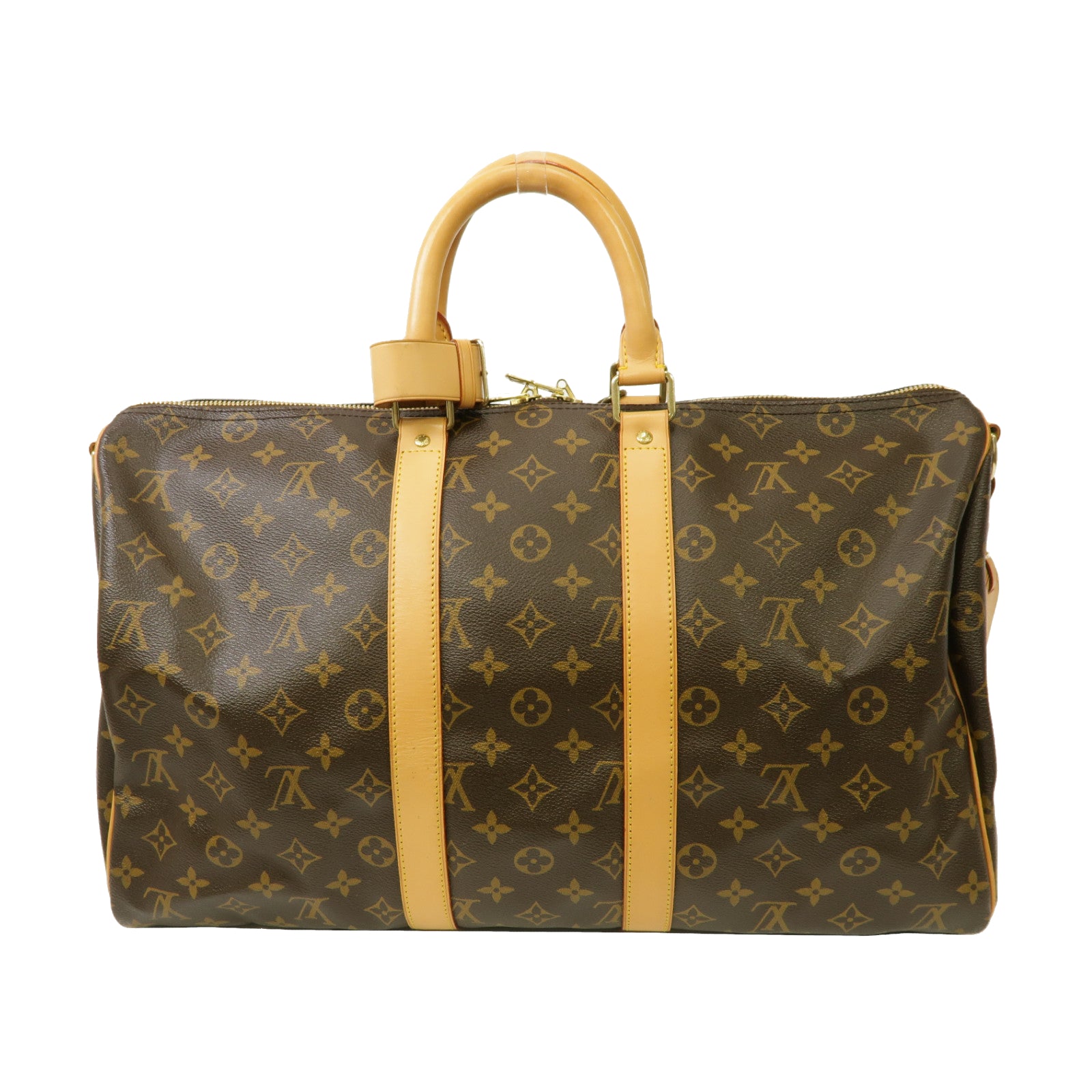 LOUIS VUITTON Monogram Keepall 45 Bandouliere金扣手挽肩背兩用袋啡色