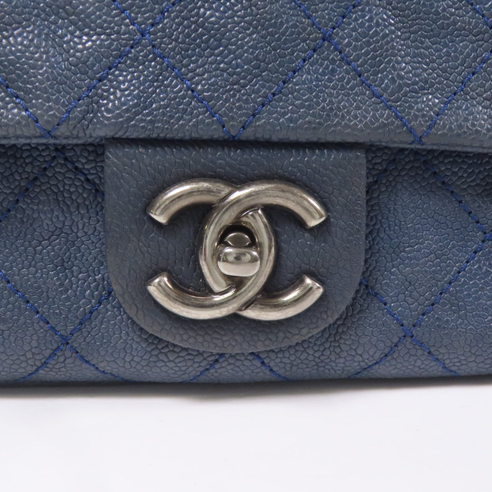 CHANEL 牛皮皮革Shoulder Bag銀扣鏈帶肩背袋