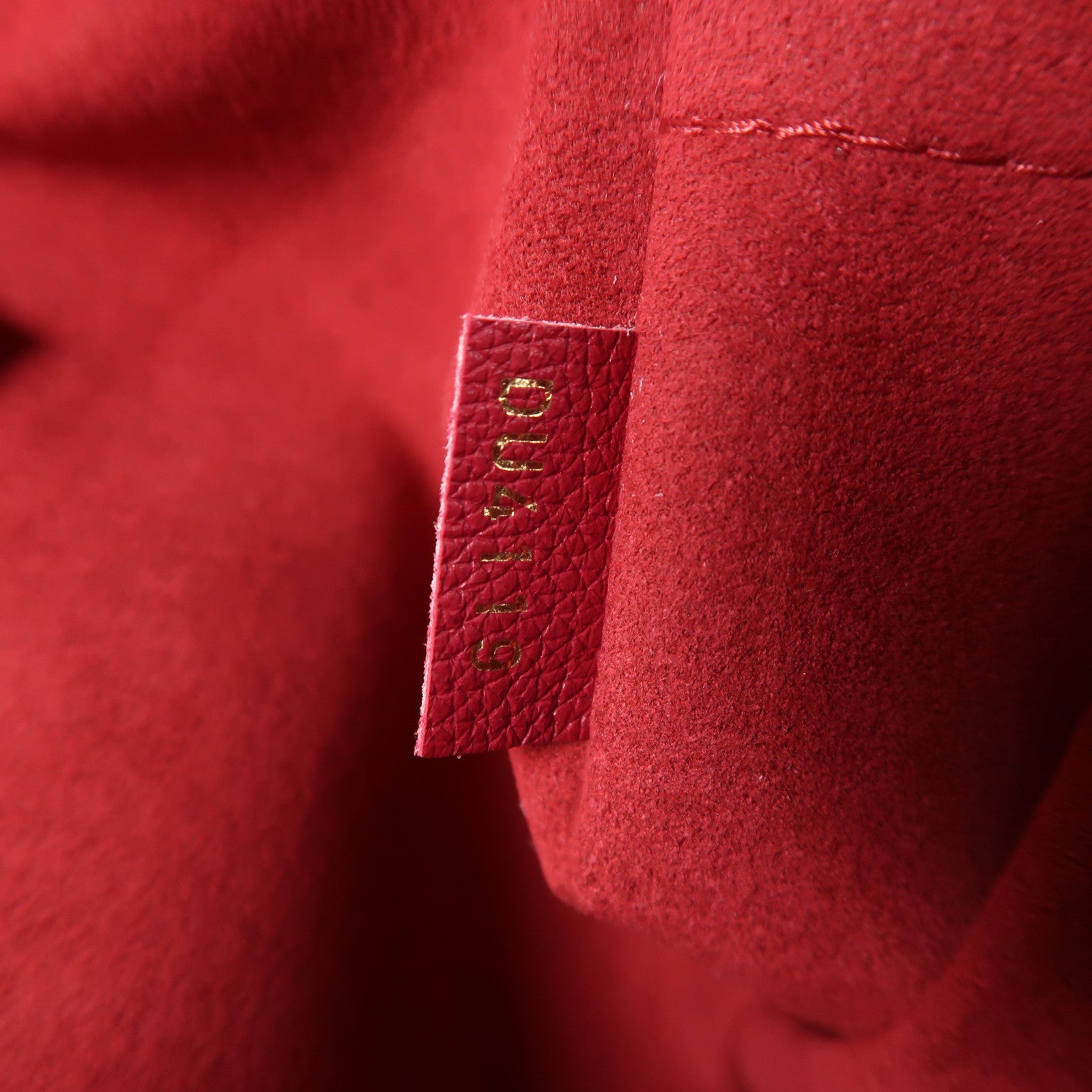 LOUIS VUITTON Damier Riverside金扣手挽肩背兩用袋棕色/紅色