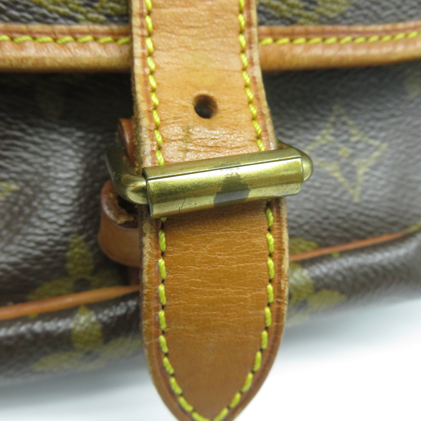 LOUIS VUITTON Monogram Saumur 30金扣肩背袋啡色