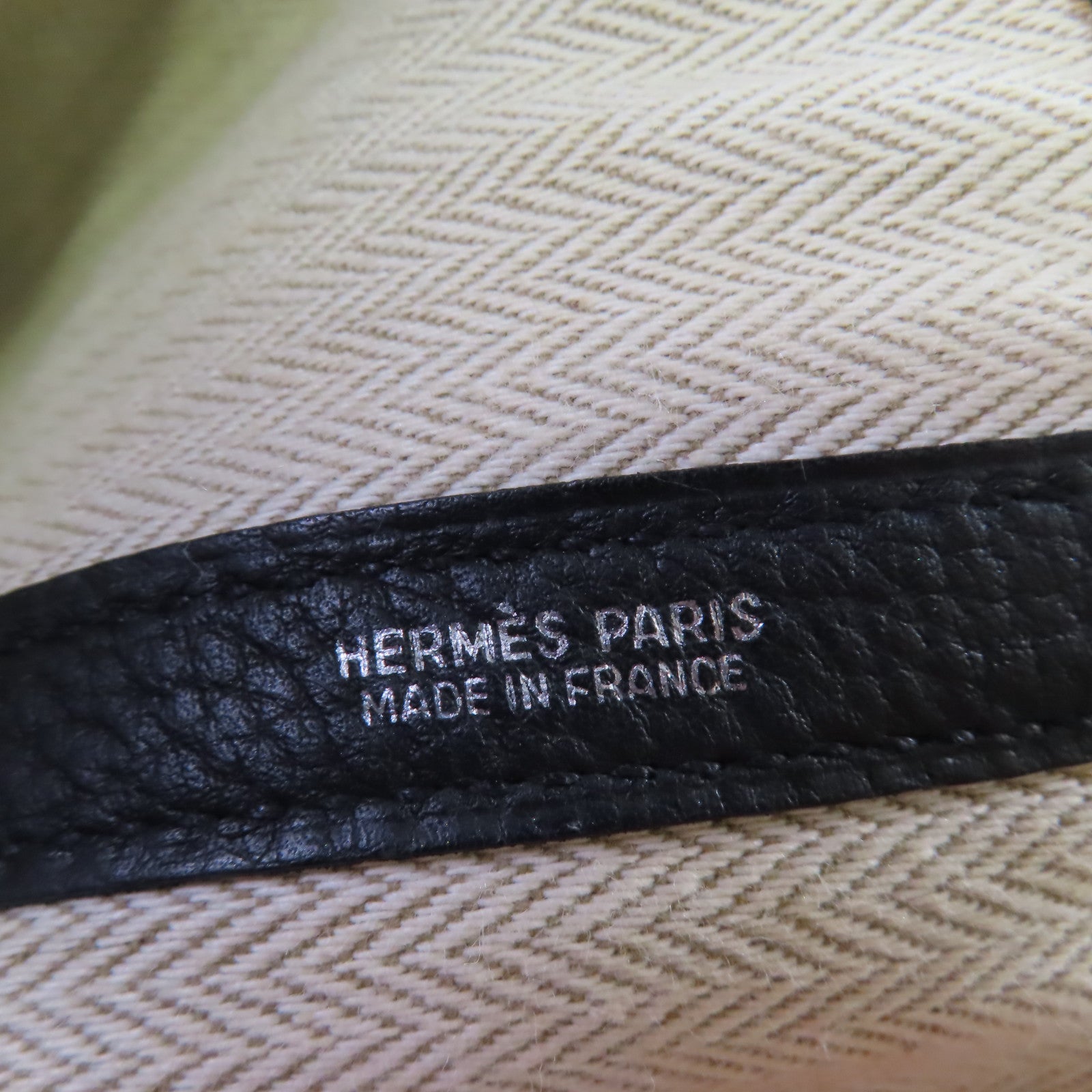 HERMES Negonda皮革Garden Party PM Tote Bag銀扣手挽袋89 Noir/黑色