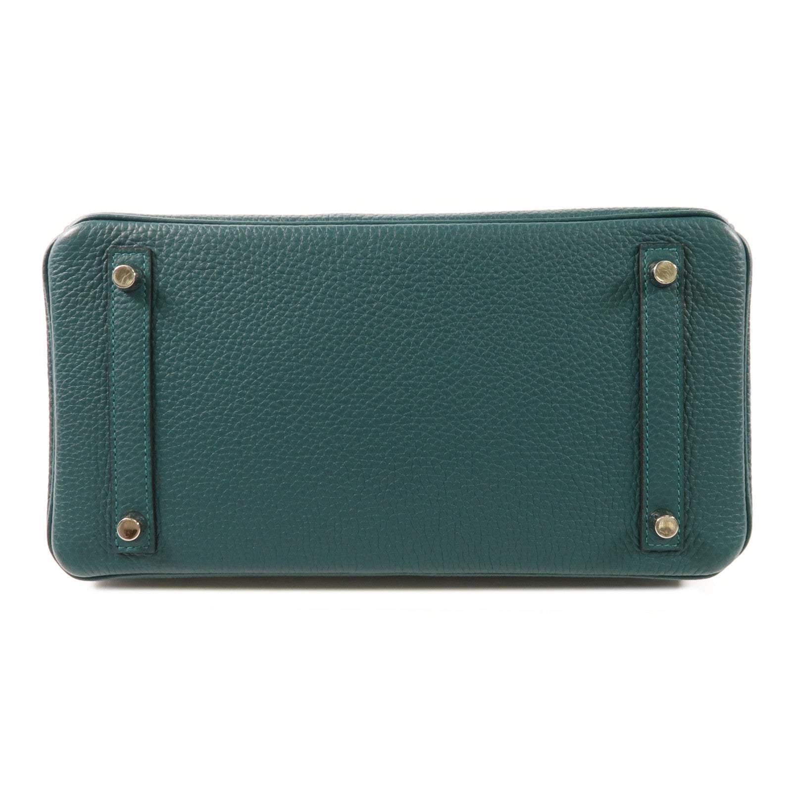 HERMES Togo皮革Birkin 30銀扣手挽袋Vert Bosphore