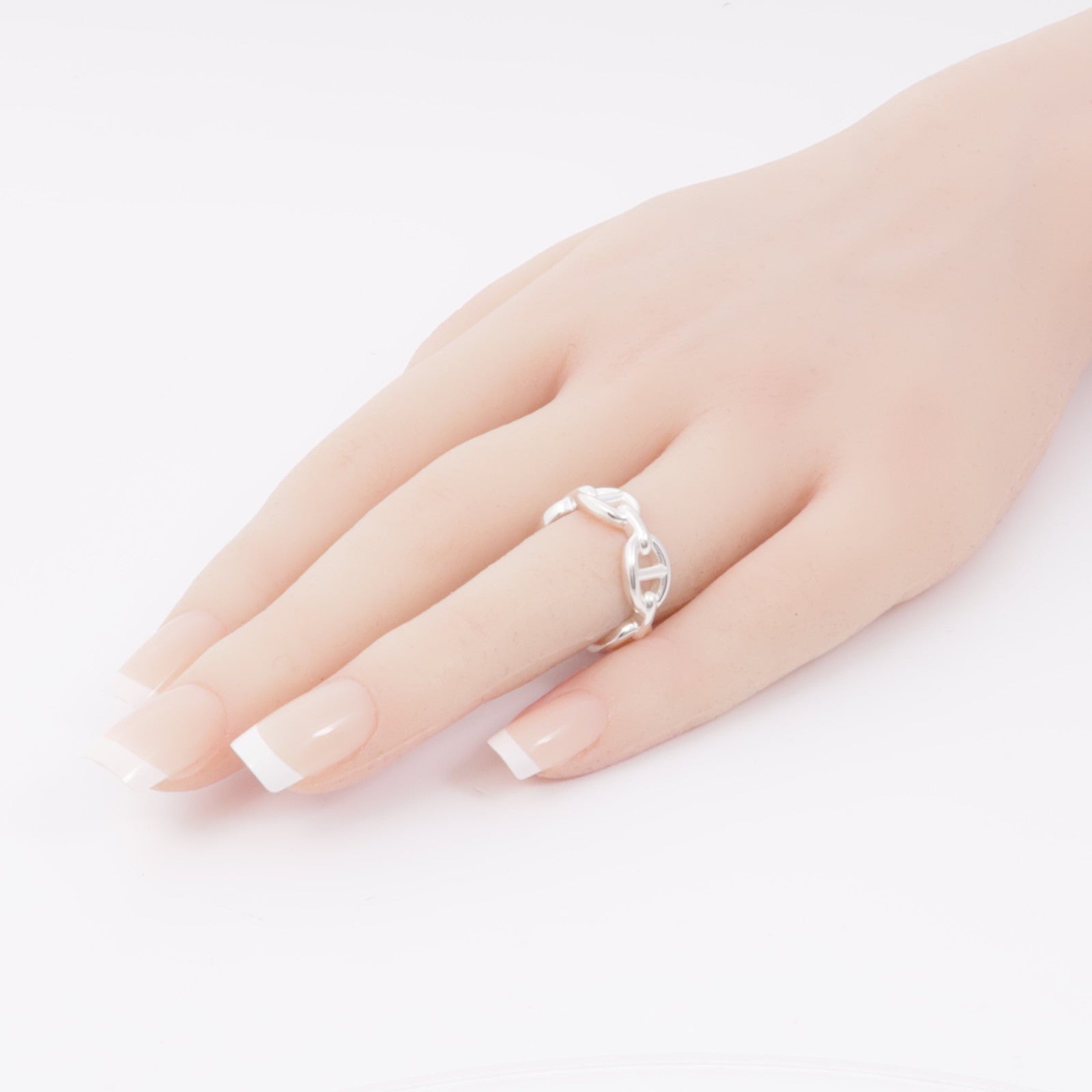 HERMES 925純銀Chaine d'ancre Enchainee Ring戒指US#6.25
