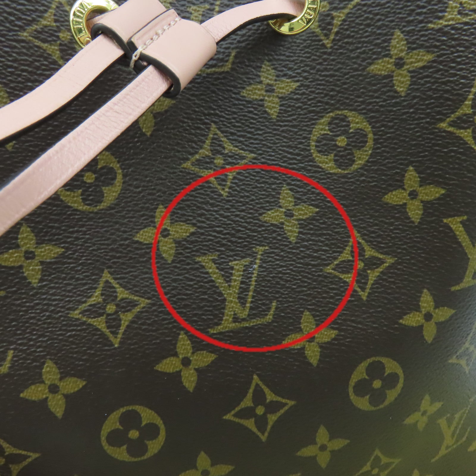 LOUIS VUITTON Monogram NeoNoe MM Shoulder Bag肩背袋啡色/粉紅色