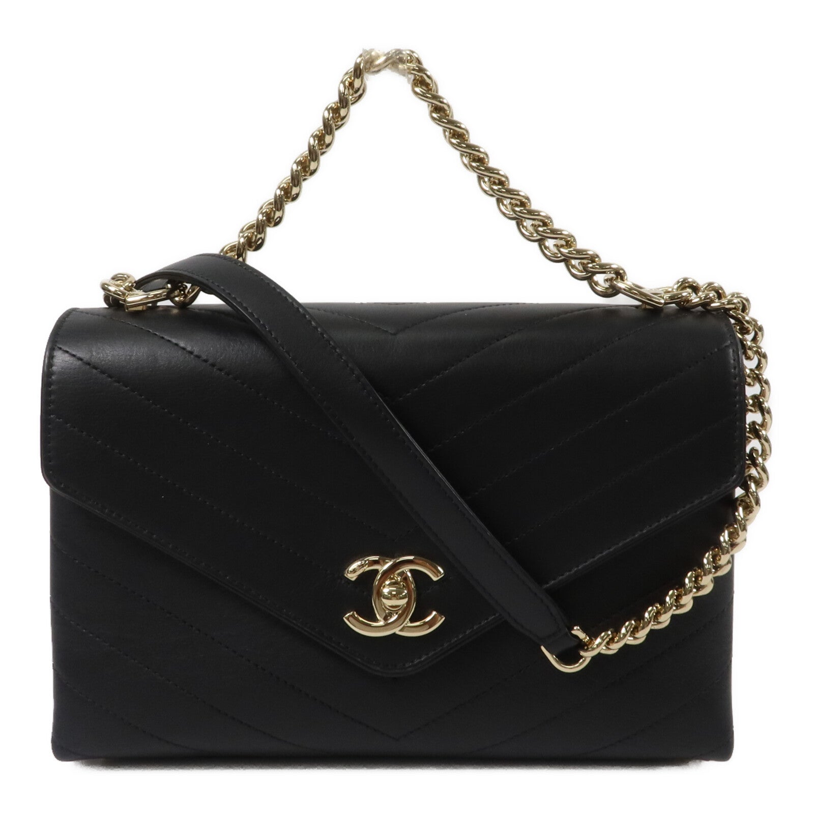 CHANEL 牛皮皮革Chain Shoulder鏈帶肩背兩用袋