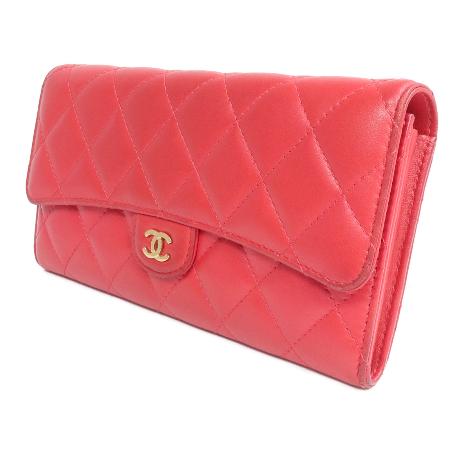 CHANEL 羊皮皮革Classic Long Flap Wallet金扣長錢包