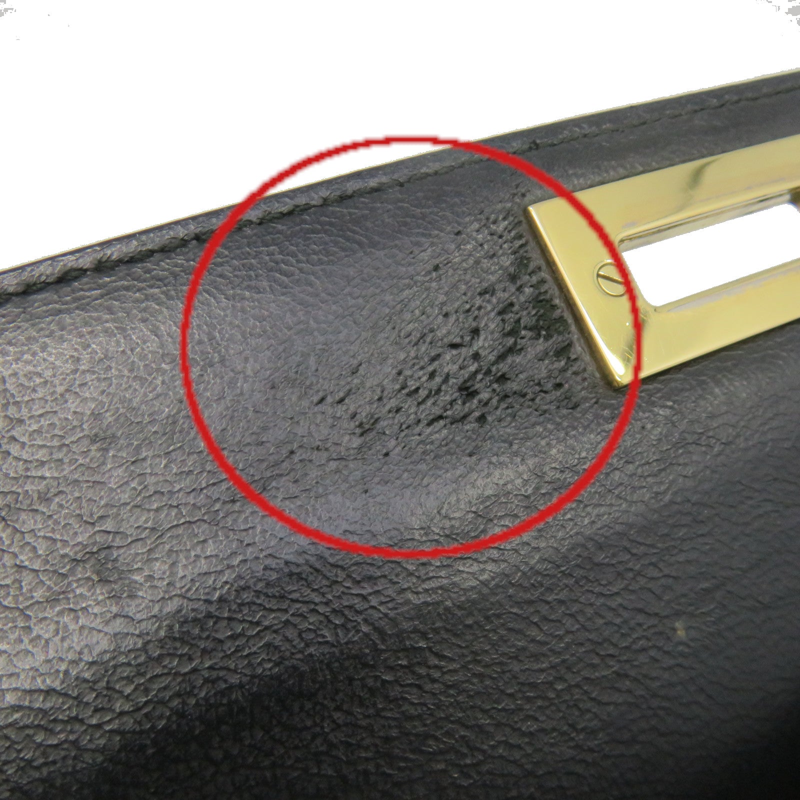 Salvatore Ferragamo 牛皮皮革2Way Shoulder Bag金扣手挽肩背两用袋碳灰色
