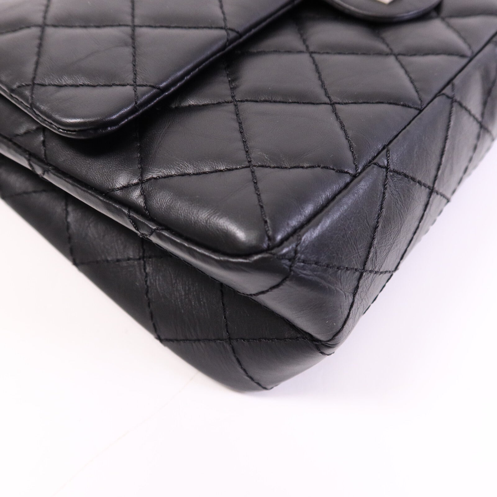 CHANEL 牛皮皮革2.55 Large銀扣鏈帶肩背袋