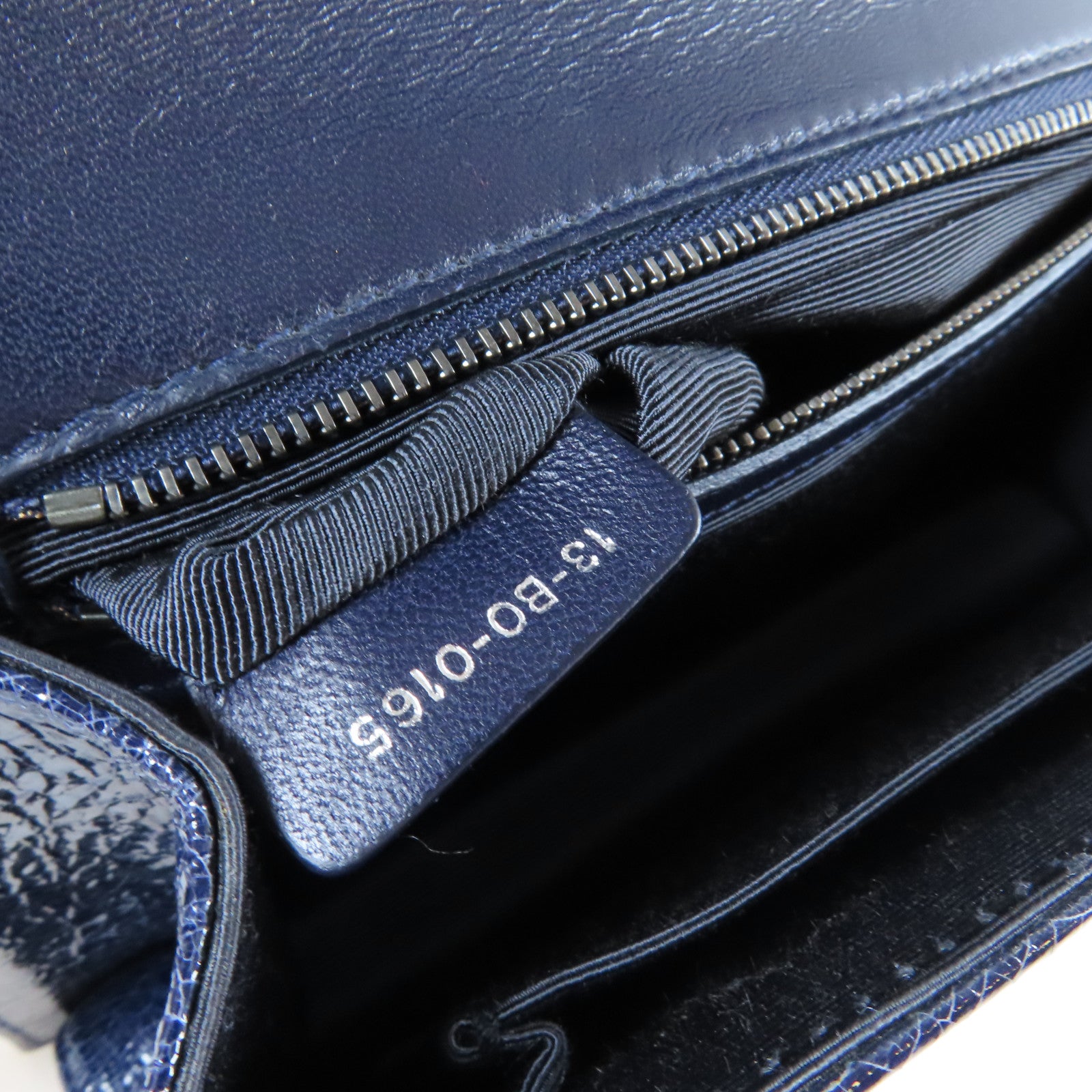 Dior **【激減優惠】牛皮皮革Chain Shoulder Bag銀扣鏈帶肩背袋深藍色