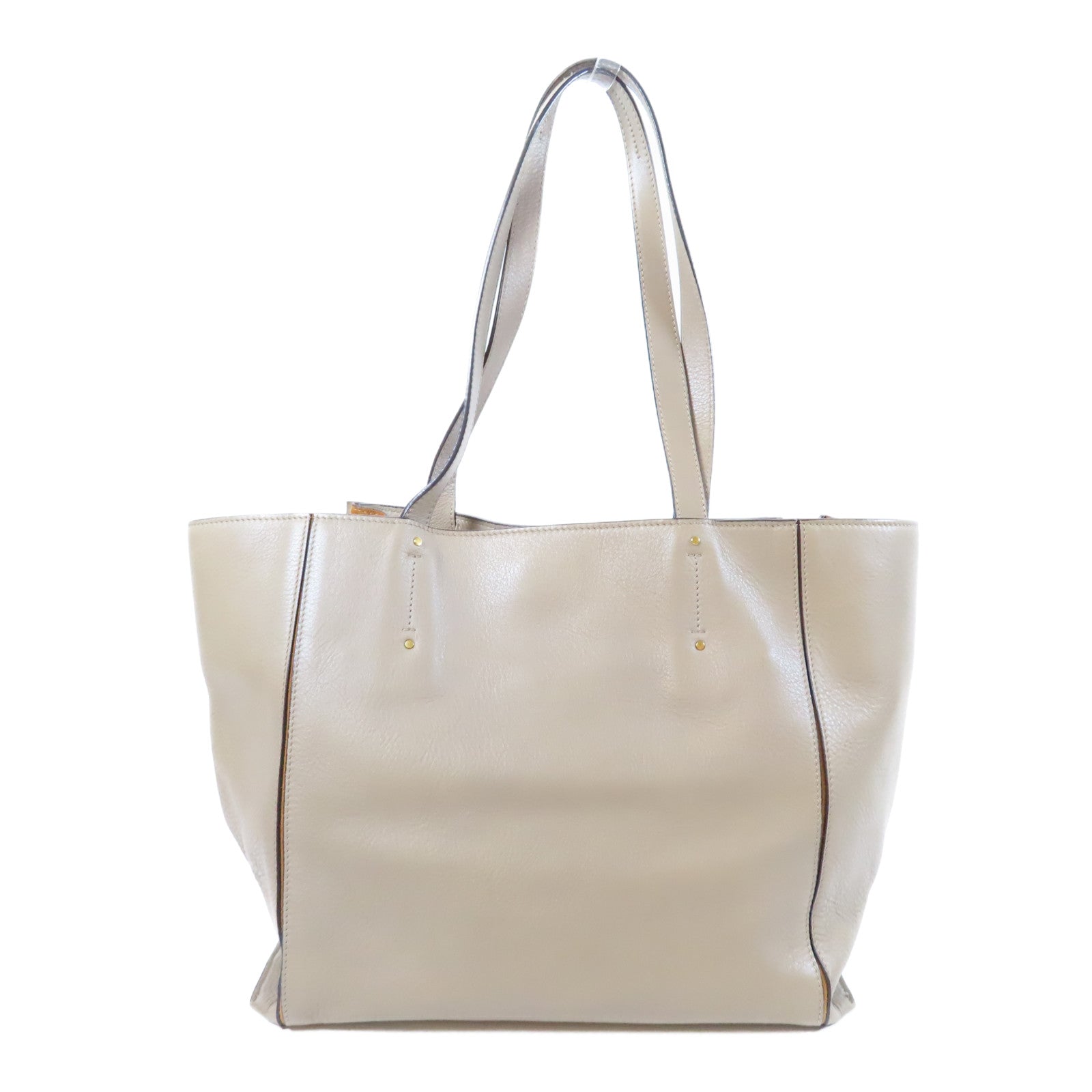 Chloe 【激減優惠】牛皮皮革Shoulder Bag金扣肩背袋米色/啡色