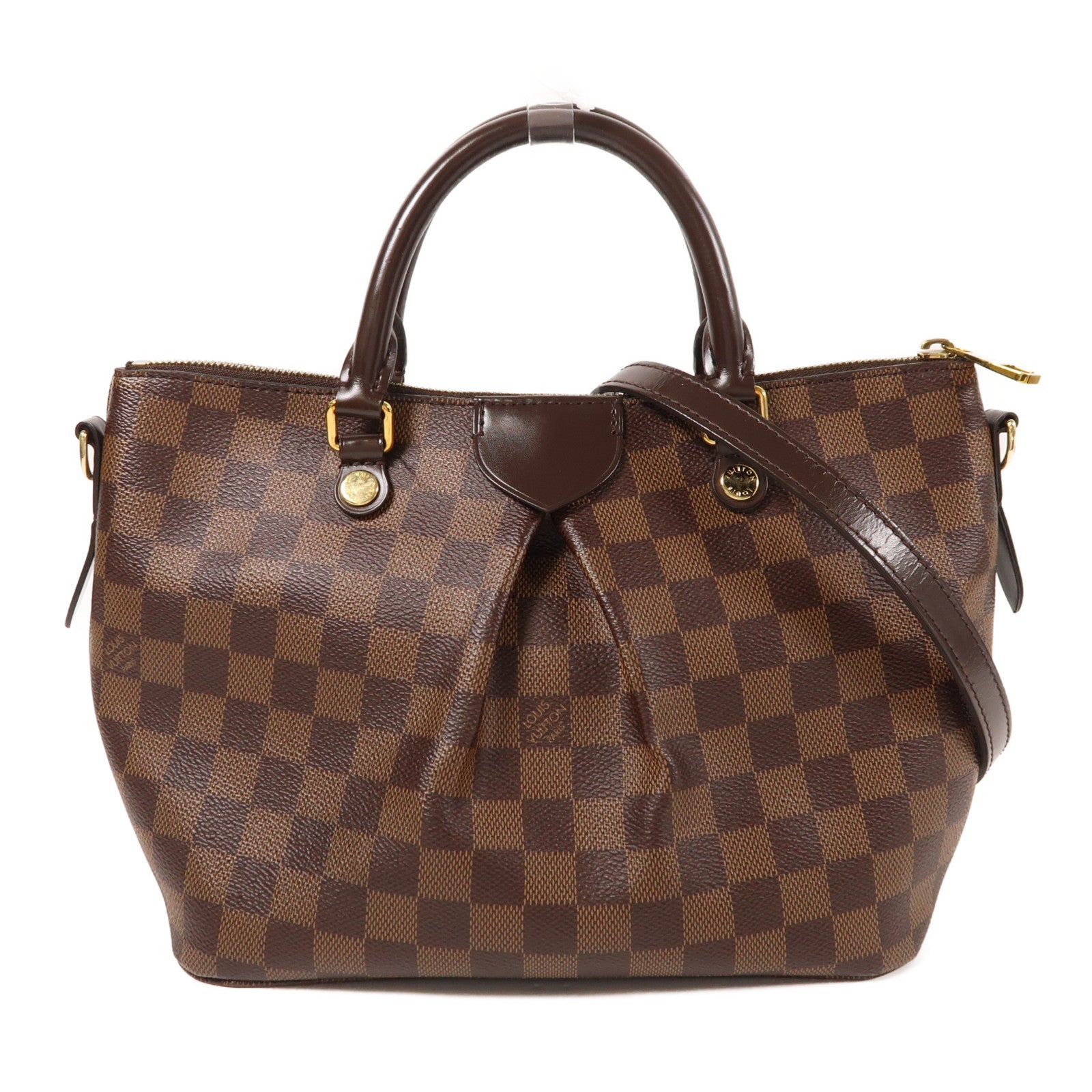 LOUIS VUITTON Damier Siena PM金扣手挽肩背兩用袋