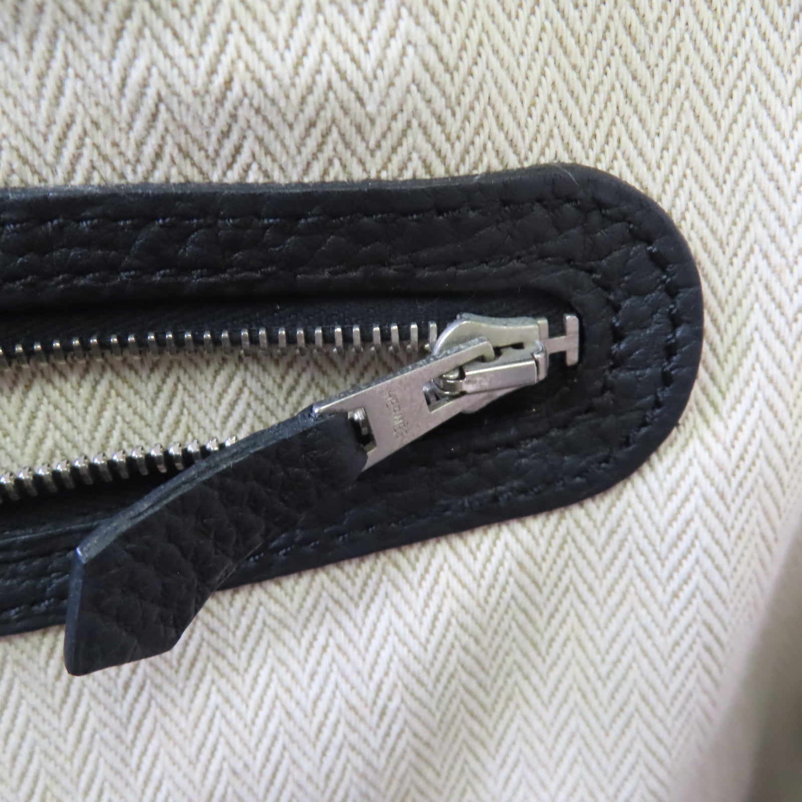 HERMES Negonda皮革Garden Party PM Tote Bag銀扣手挽袋89 Noir/黑色